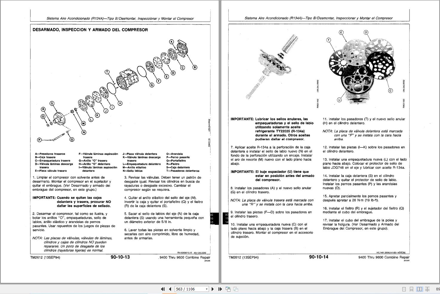 John Deere Harvester 9400 9500 9600 Technical Manual TM2612 ES (2)