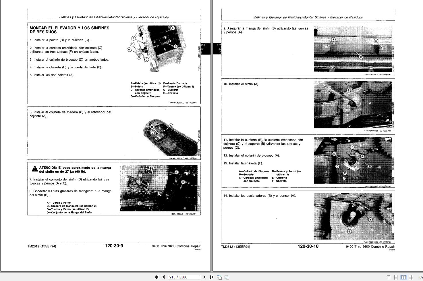 John Deere Harvester 9400 9500 9600 Technical Manual TM2612 ES (3)