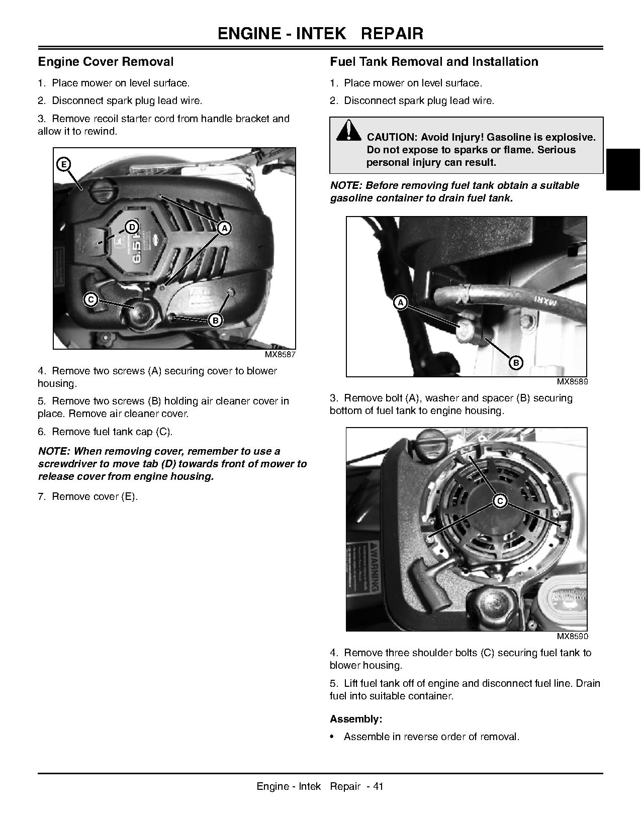John Deere JS60H JS63 JS63C Walk Behind Rotary Mowers Technical Manual TM2209 (3)