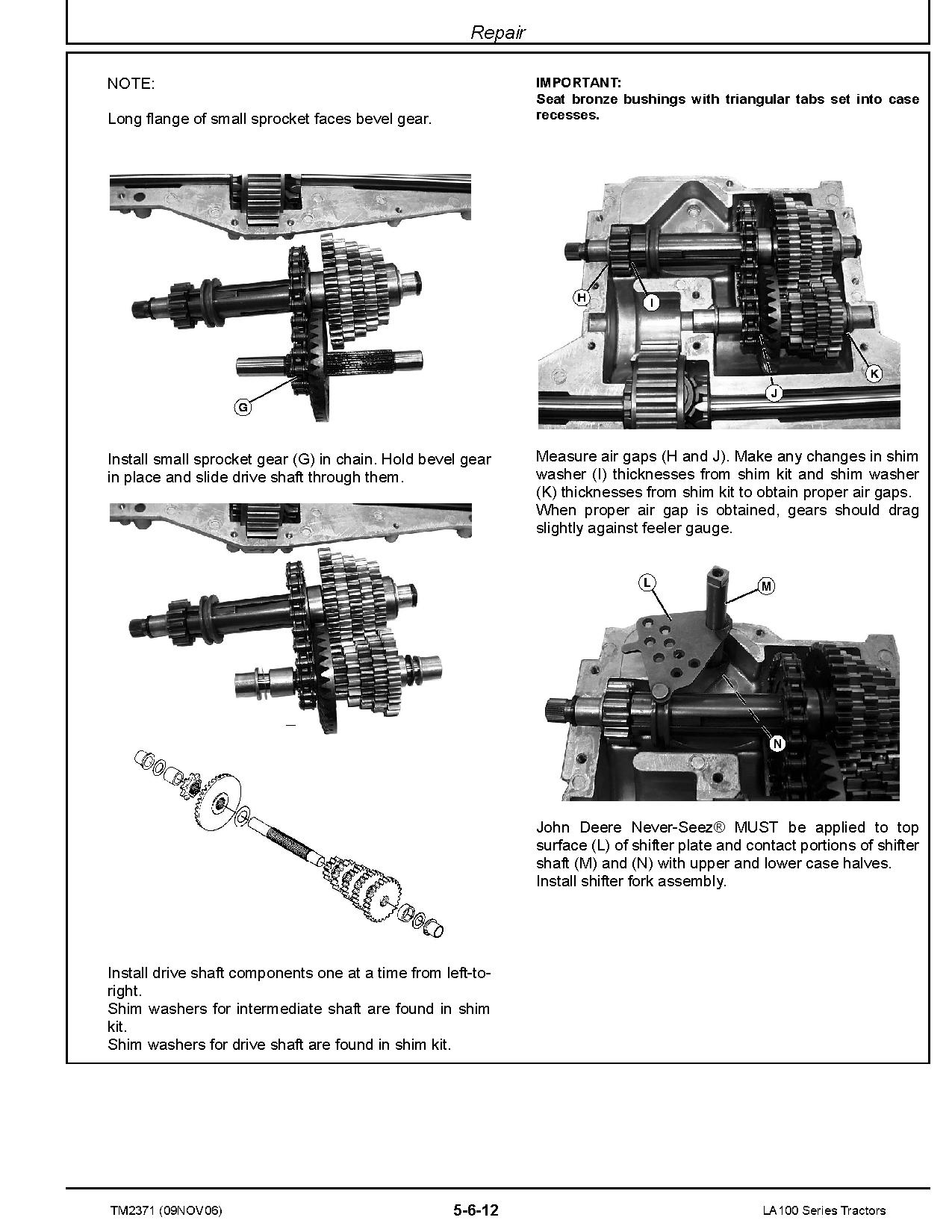 John Deere LA100 LA110 LA120 LA130 LA140 LA150 Lawn Tractors Technical Manual TM2371 (4)