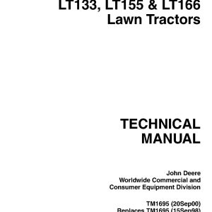John Deere LT133 LT155 LT166 Lawn Tractors Technical Manual TM1695 (1)