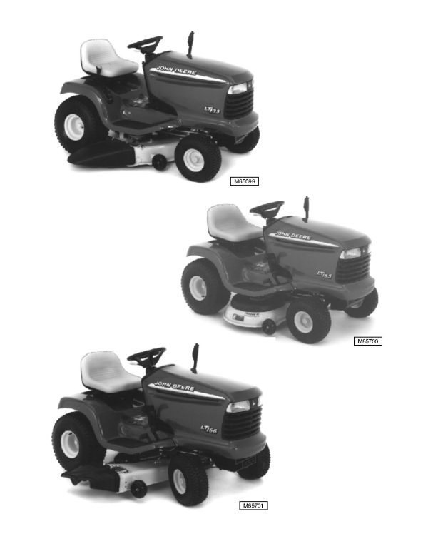 John Deere LT133 LT155 LT166 Lawn Tractors Technical Manual TM1695 John Deere Lt133 Lt155 Lt166 Lawn Tractors Technical Manual Tm1695 (2)