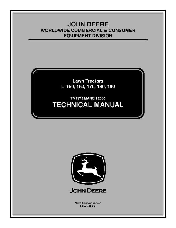 John Deere Lt150 Lt160 Lt170 Lt180 Lt190 Lawn Tractors Technical Manual Tm1975 (1)