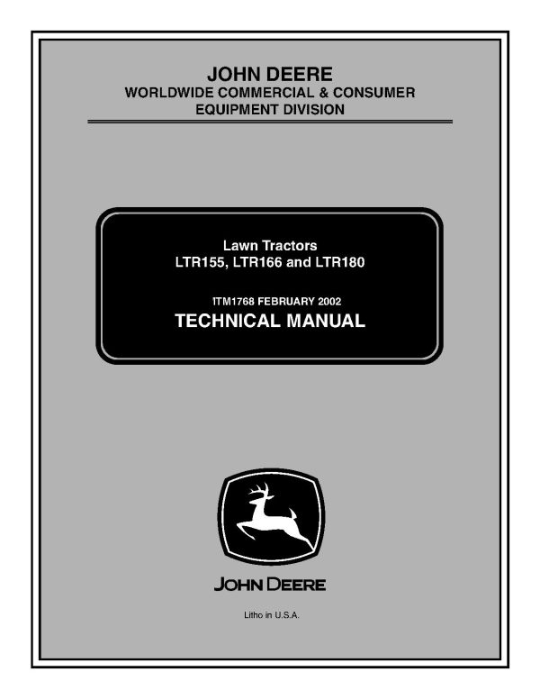 John Deere Ltr155 Ltr166 Ltr180 Lawn Tractors Technical Manual Tm1768 (1)