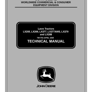 John Deere LX255 LX266 LX277 LX277AWS LX279 LX288 Lawn Tractors Technical Manual TM1754 (1)