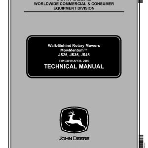 John Deere MowMentum JS25 JS35 JS45 Walk Behind Rotary Mowers Technical Manual TM103619 (1)