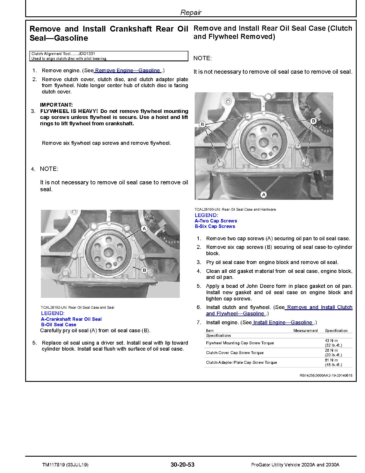 John Deere ProGator 2020A 2030A Utility Vehicles Technical Manual TM117819 (3)