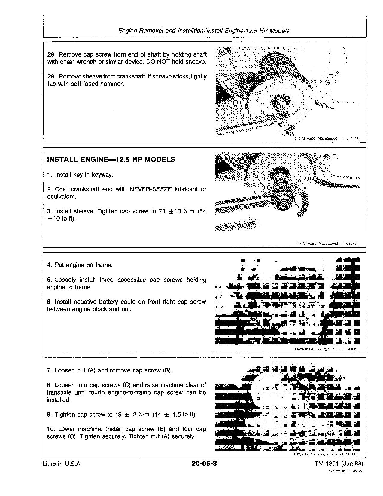 John Deere RX63 RX73 RX75 RX95 SX75 SX95 Riding Mowers Technical Manual tm1391 (2)