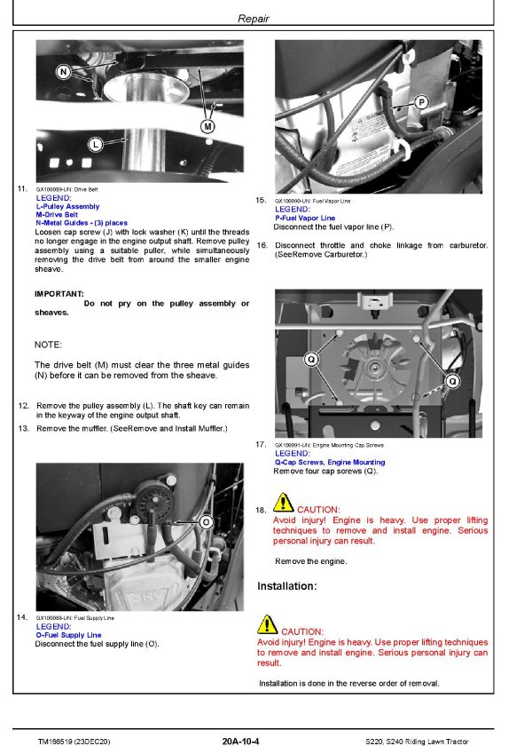 John Deere S220 S240 Riding Lawn Tractors Technical Manual TM166519 John Deere S220 S240 Riding Lawn Tractors Technical Manual Tm166519 (2)