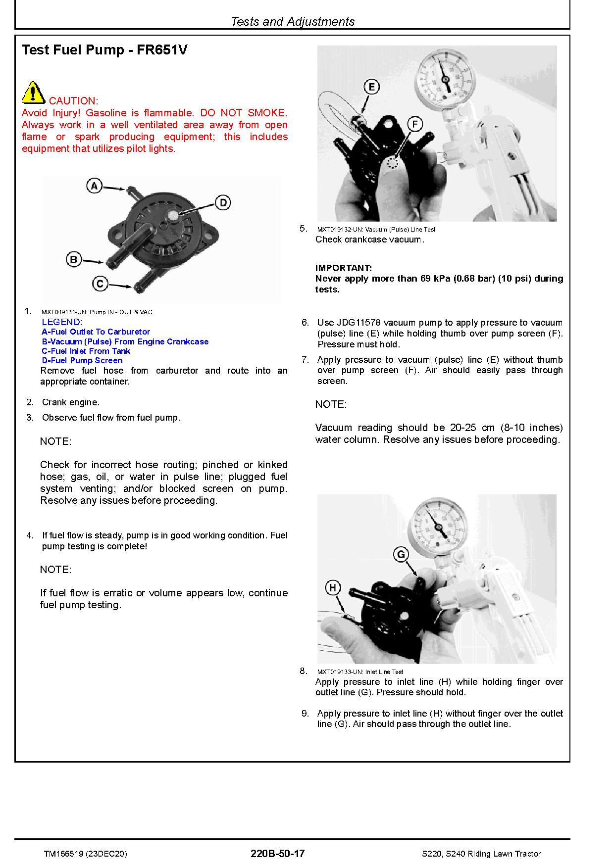 John Deere S220 S240 Riding Lawn Tractors Technical Manual TM166519 (3)