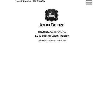 John Deere S240 Lawn Tractors Technical Manual TM134619 (1)