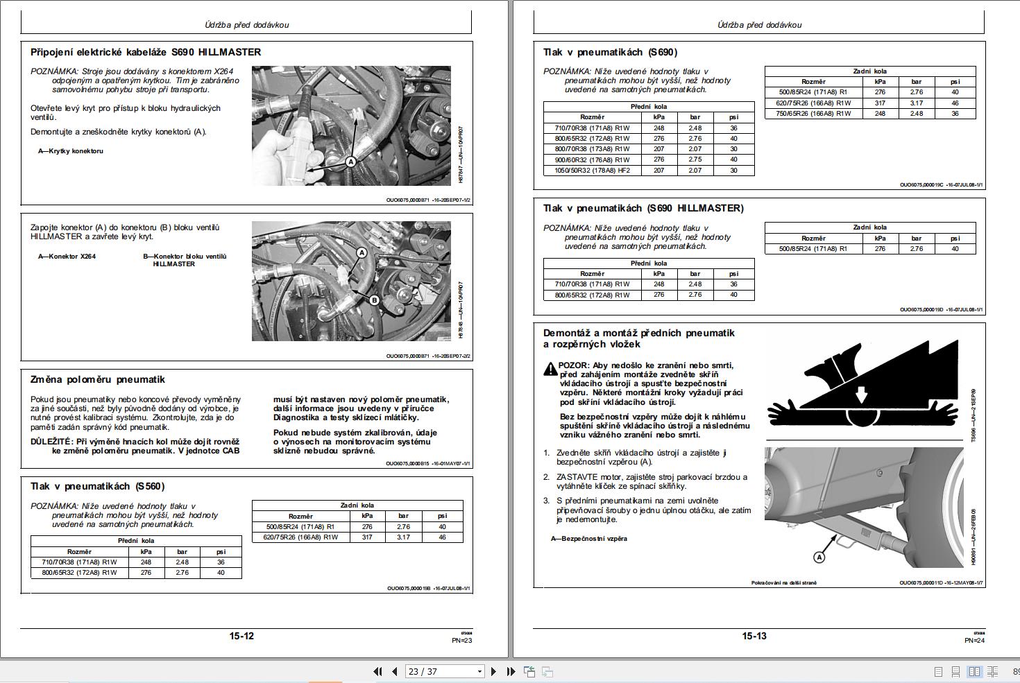 John Deere S560 S690 S690 HILLMASTER Predelivery Manual PDIH235860 CS (2)