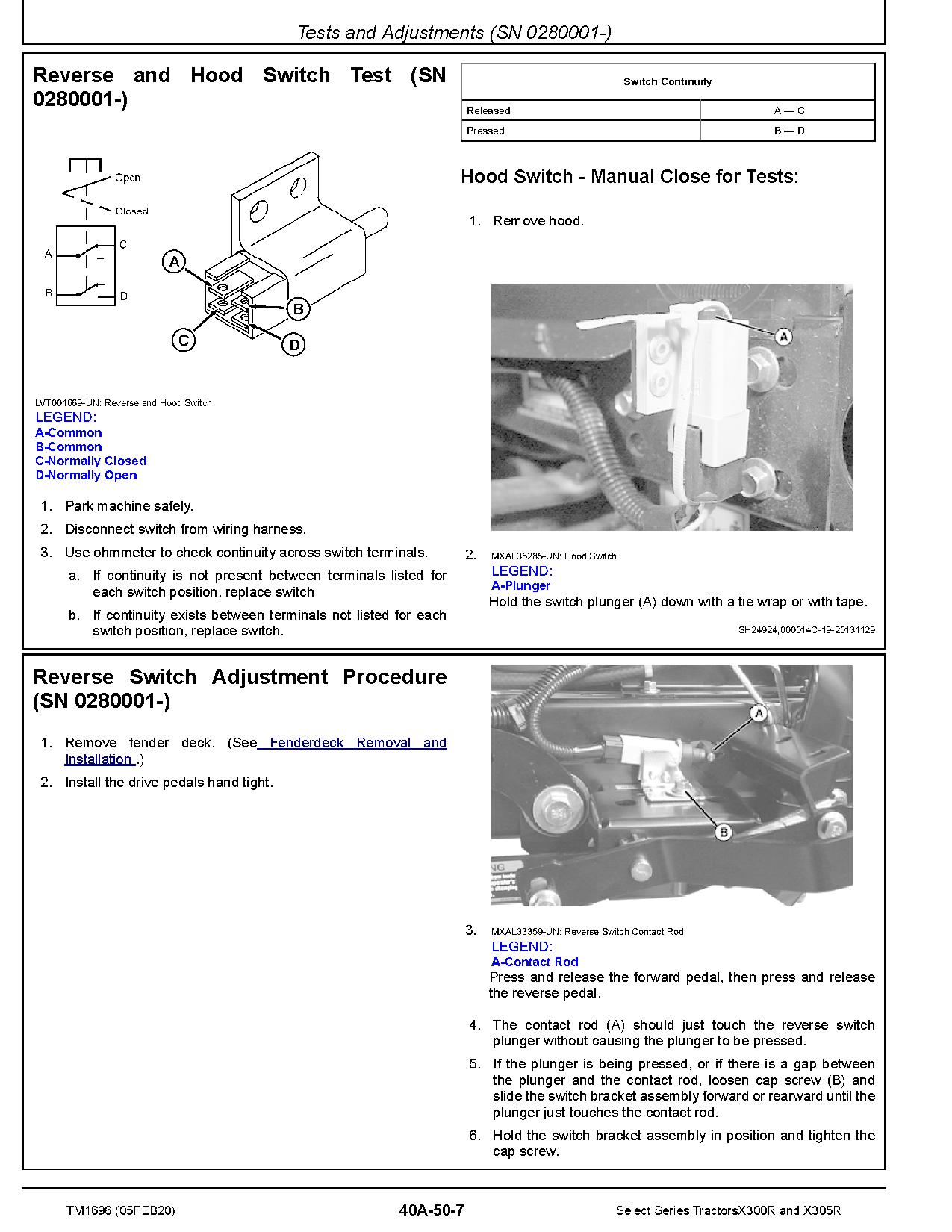 John Deere Select Series X300R X305R Lawn Tractors Technical Manual TM1696 (4)