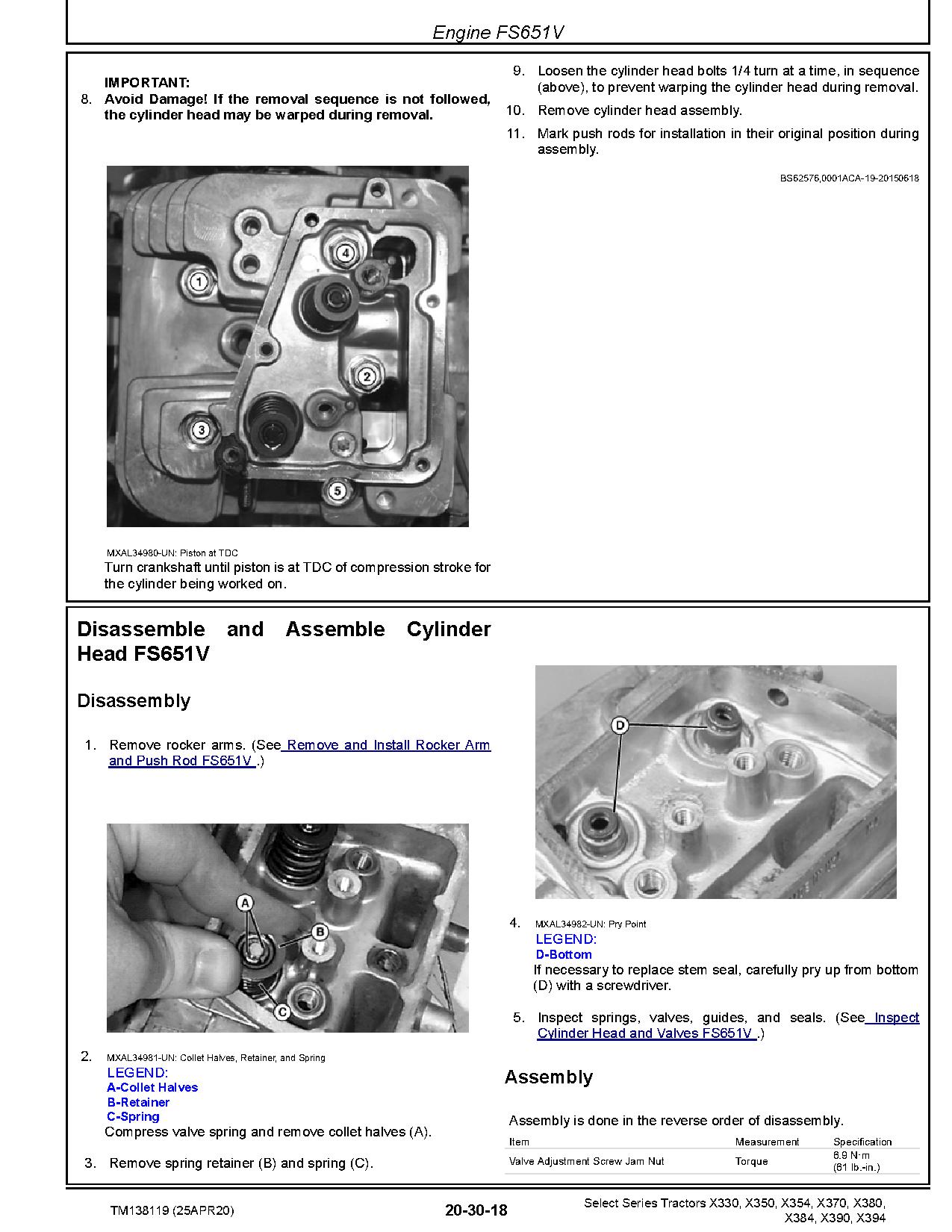 John Deere Select Series X330 X350 X354 X370 X380 X384 X390 X394 Lawn Tractors Technical Manual TM138119 (3)