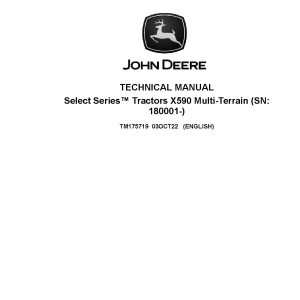 John Deere Select Series X590 Multi Terrain Lawn Tractors Technical Manual TM175719 (1)