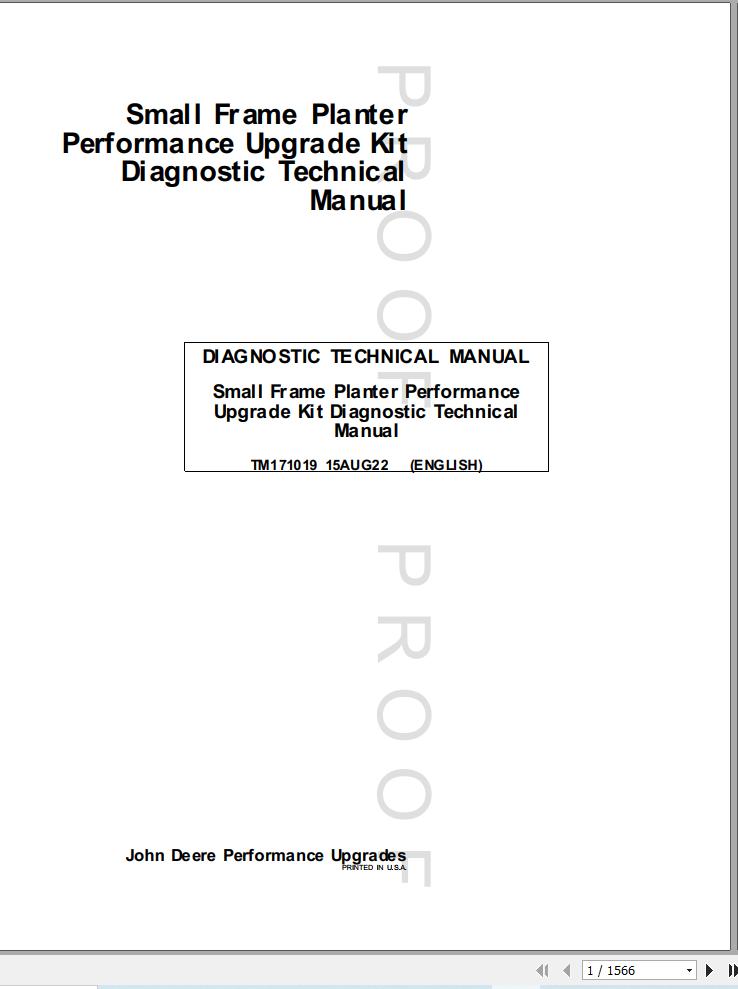 John Deere Small Frame Planter Diagnostic Technical Manual TM171019 (1)