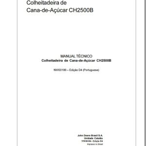 John Deere Sugarcane Harvester CH2500B Technical Manual NW00186 PT (1)