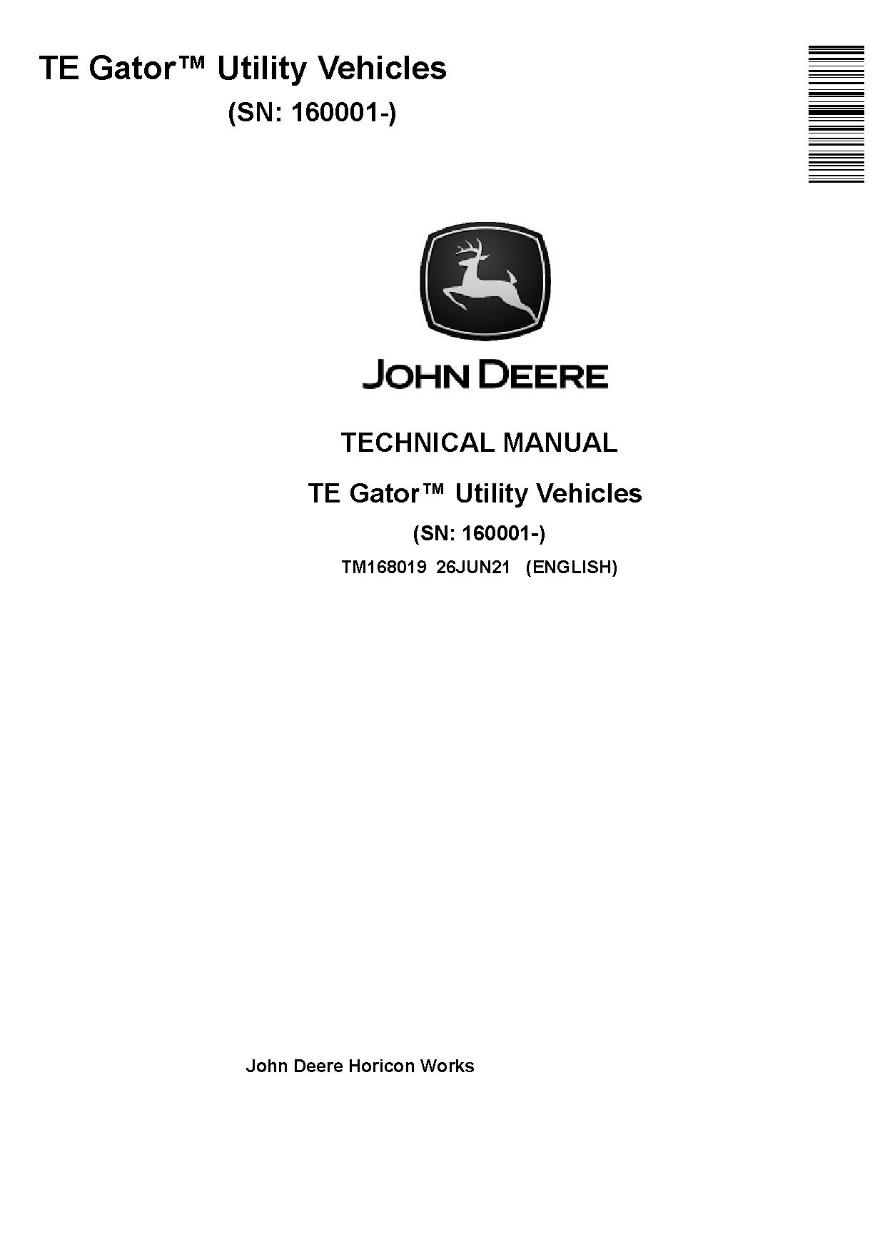 John Deere TE Gator Utility Vehicles Technical Manual TM168019 (1)