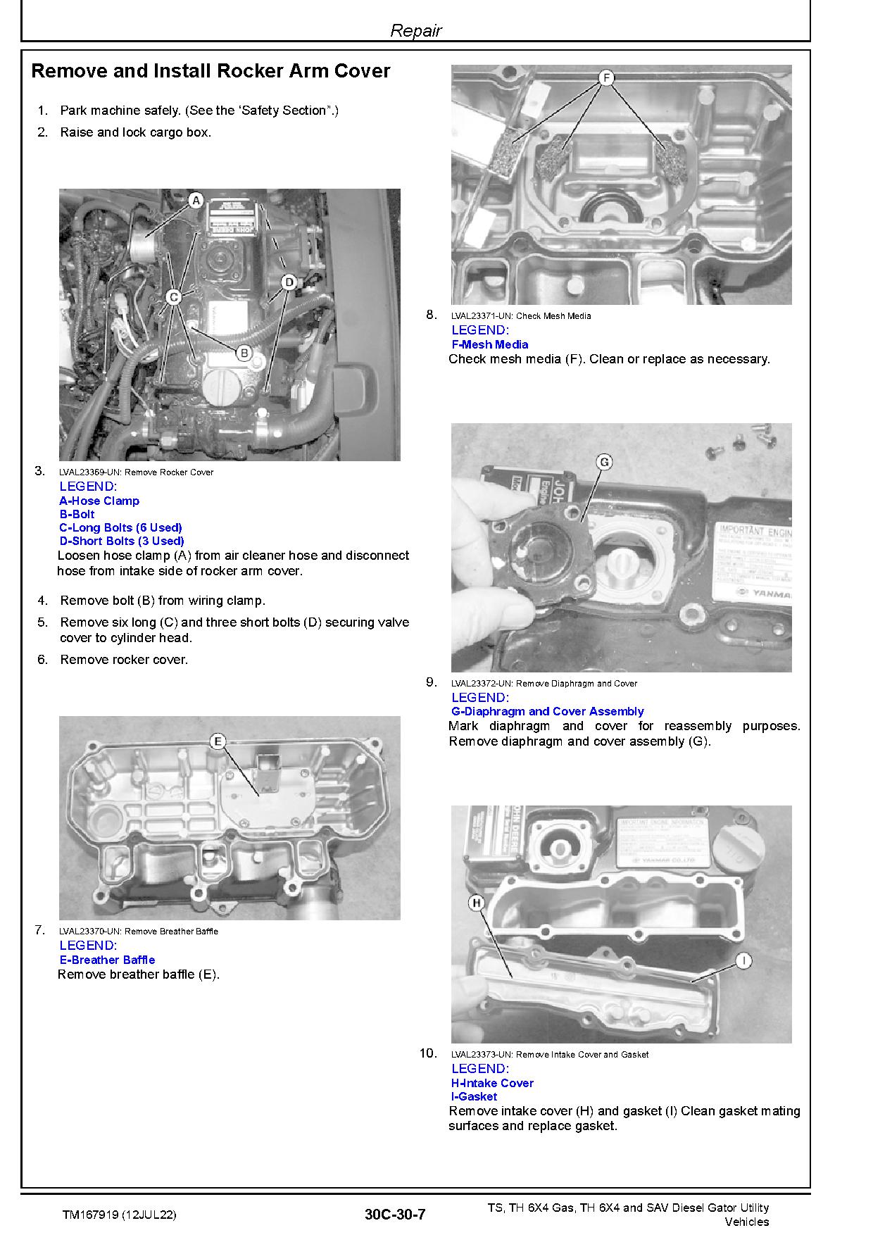 John Deere TH 6X4 Gas TS Diesel SAV TH 6X4 Gator Utility Vehicles Technical Manual TM167919 (3)