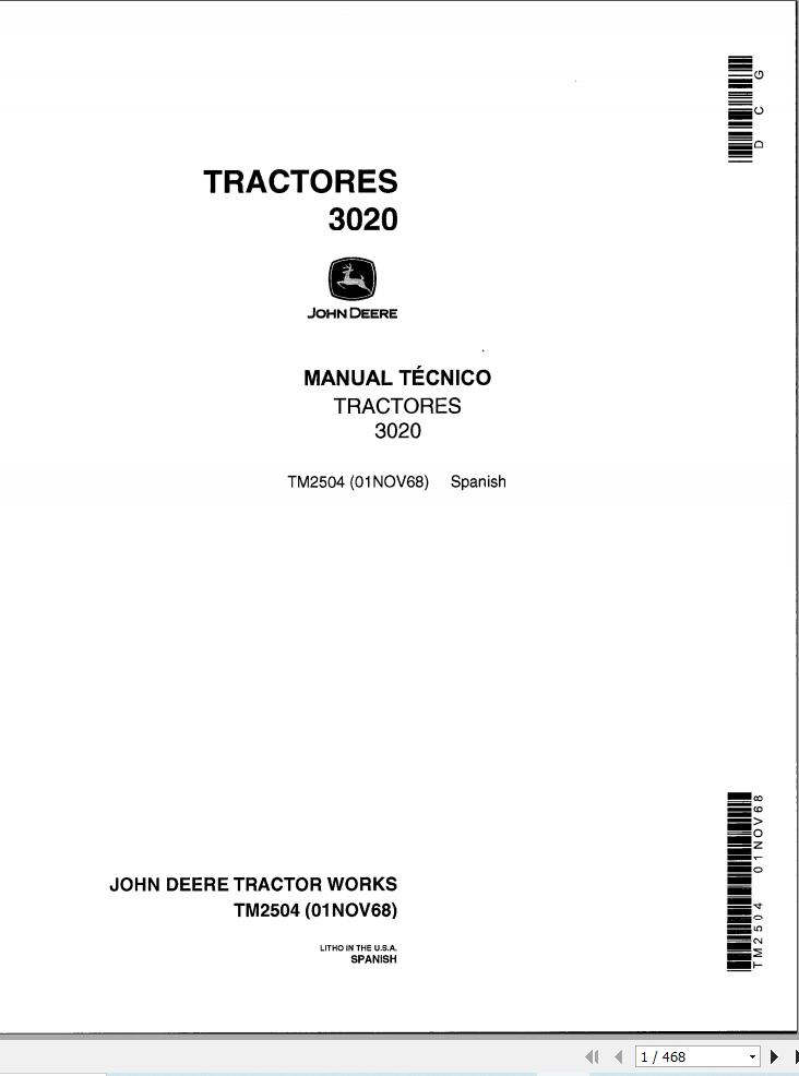 John Deere Tractor 3020 Technical Manual TM2504 ES (1)