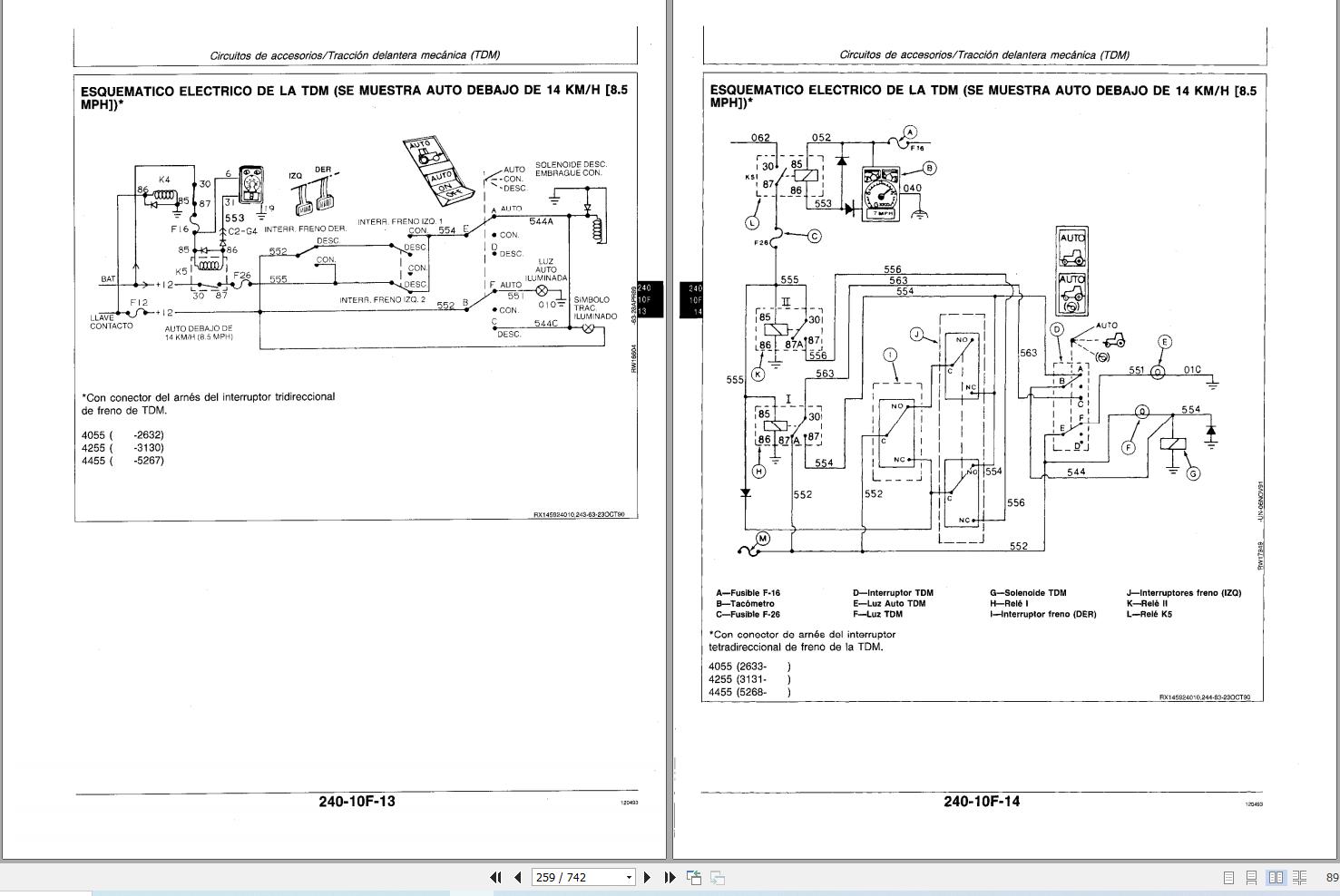 John Deere Tractor 4055 4255 4455 Operation and Testing Manual TM2631 ES (2)