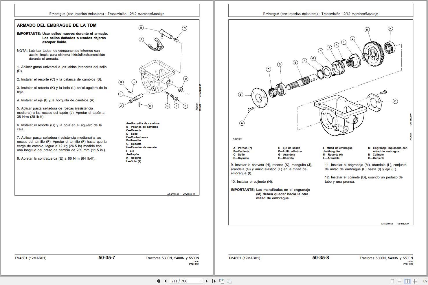 John Deere Tractor 5300N 5400N 5500N Repair and Operation Testing Manual TM4601 ES (2)