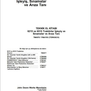 John Deere Tractor 6215 6515 Technical Manual TM4976 TR (1)