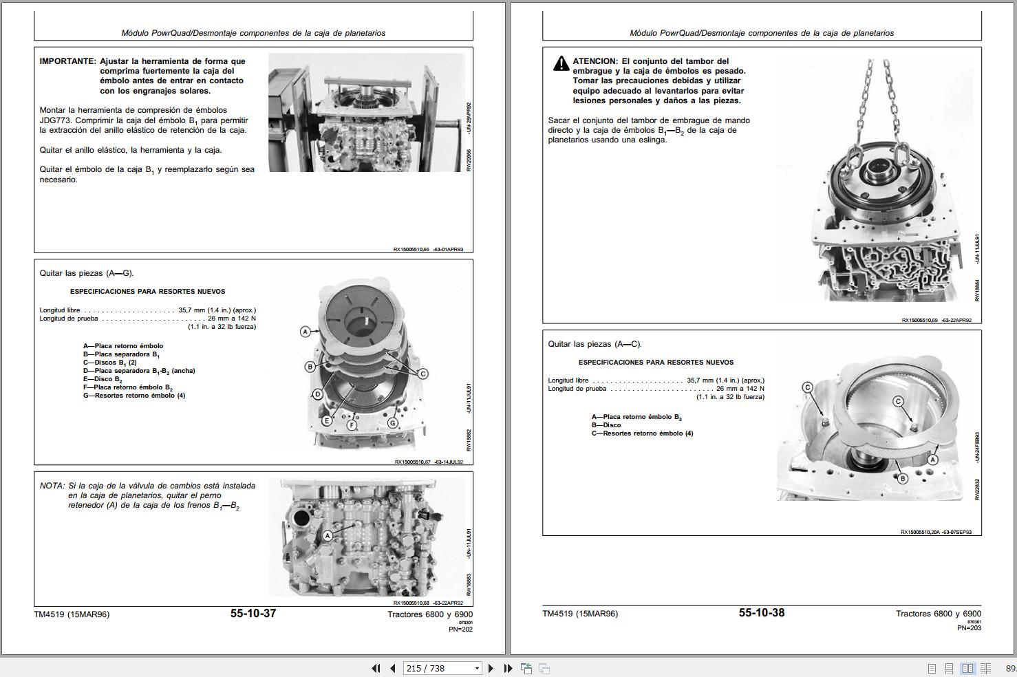 John Deere Tractor 6800 6900 Repair Manual TM4519 ES (2)