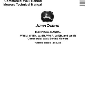 John Deere W36M W36R W48M W48R W52R W61R Commercial Walk Behind Mowers Technical Manual TM154719 (1)