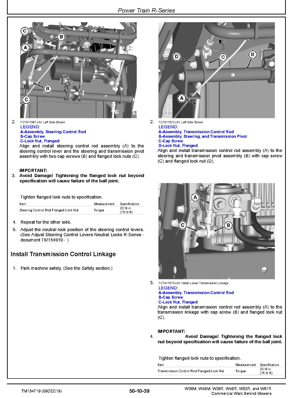 John Deere W36M W36R W48M W48R W52R W61R Commercial Walk Behind Mowers Technical Manual TM154719 (3)