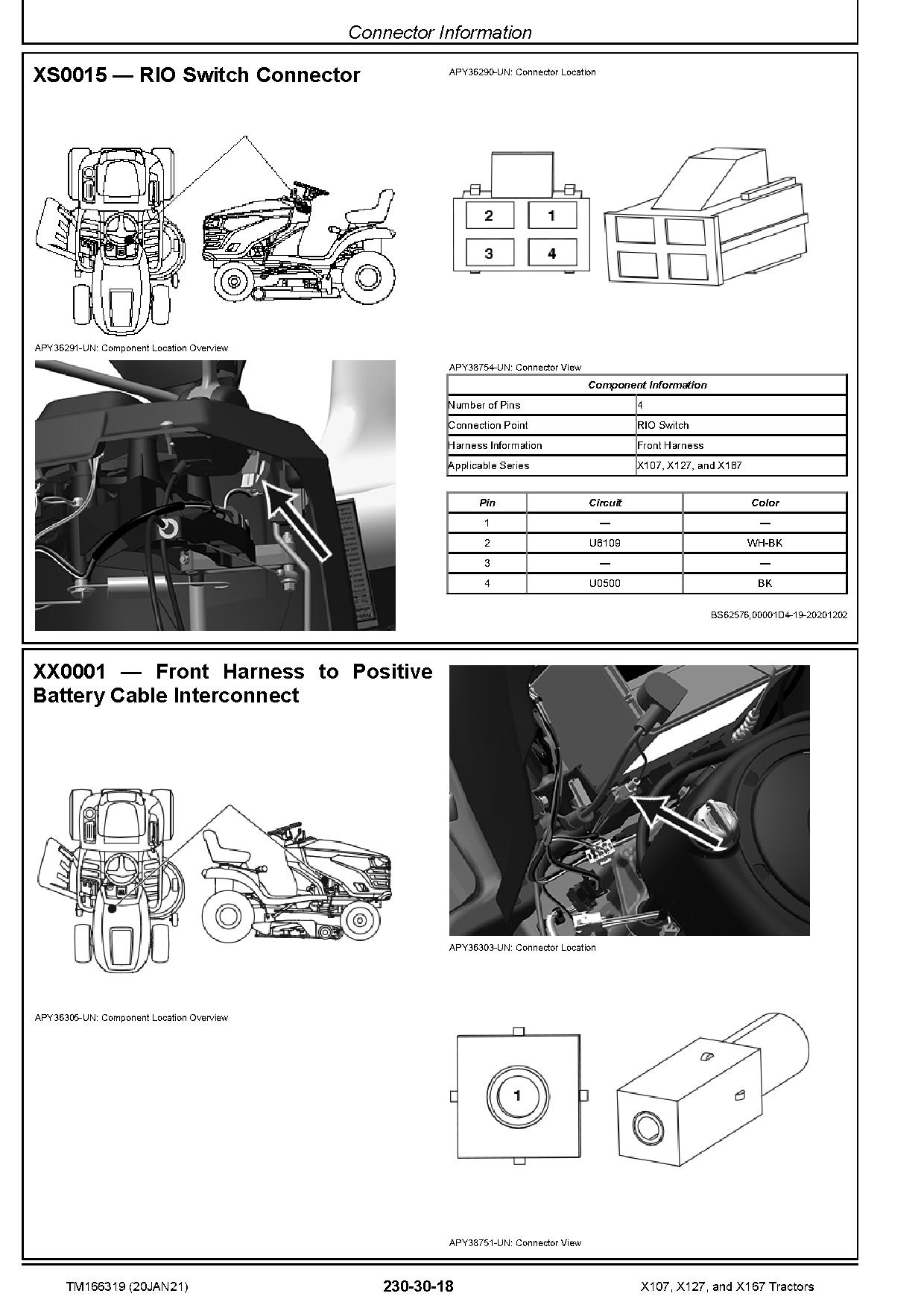 John Deere X107 X127 X167 Lawn Tractors Technical Manual TM166319 (4)