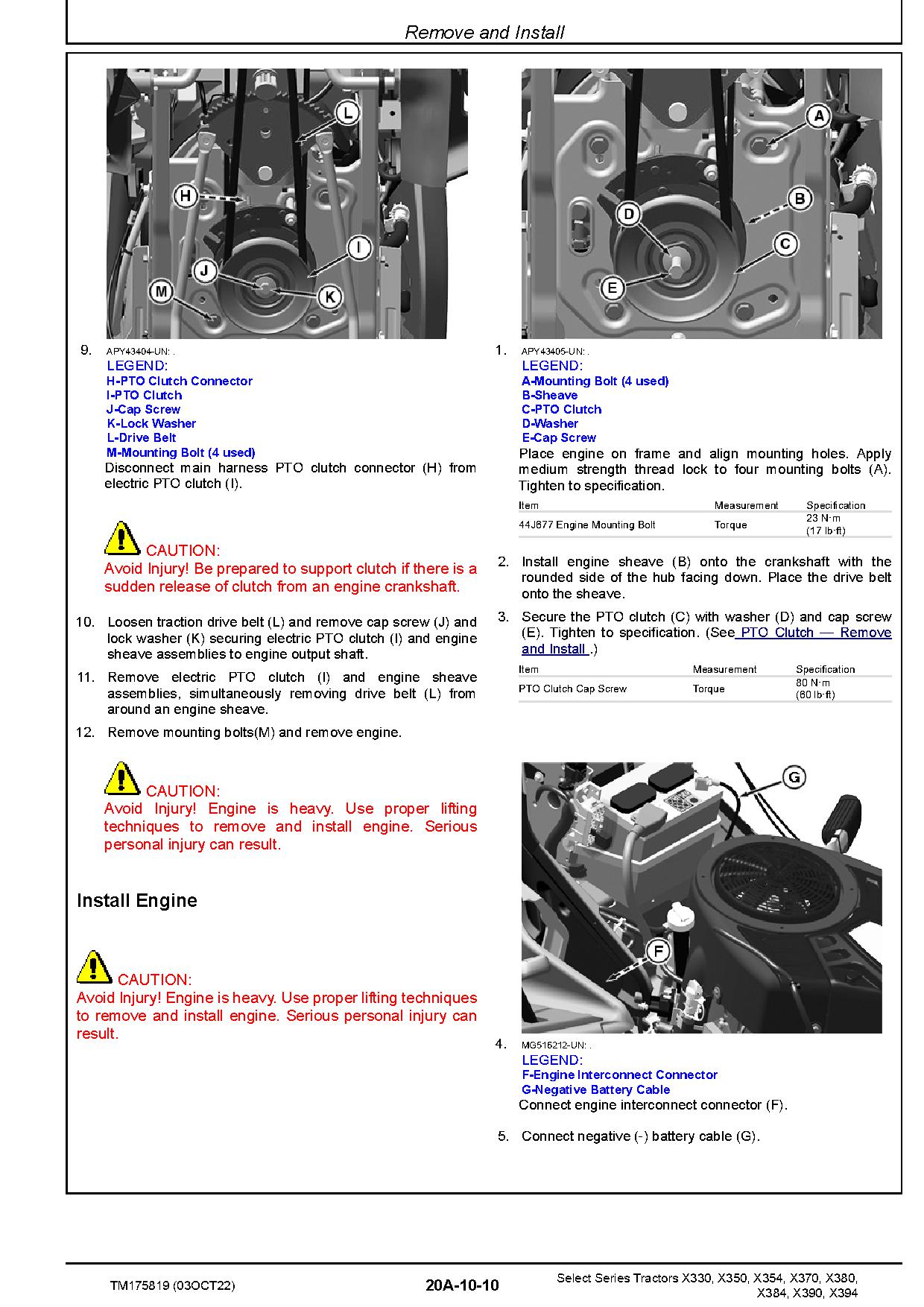 John Deere X330 X350 X354 X370 X380 X384 X390 X394 Lawn Tractors Technical Manual TM175819 (2)