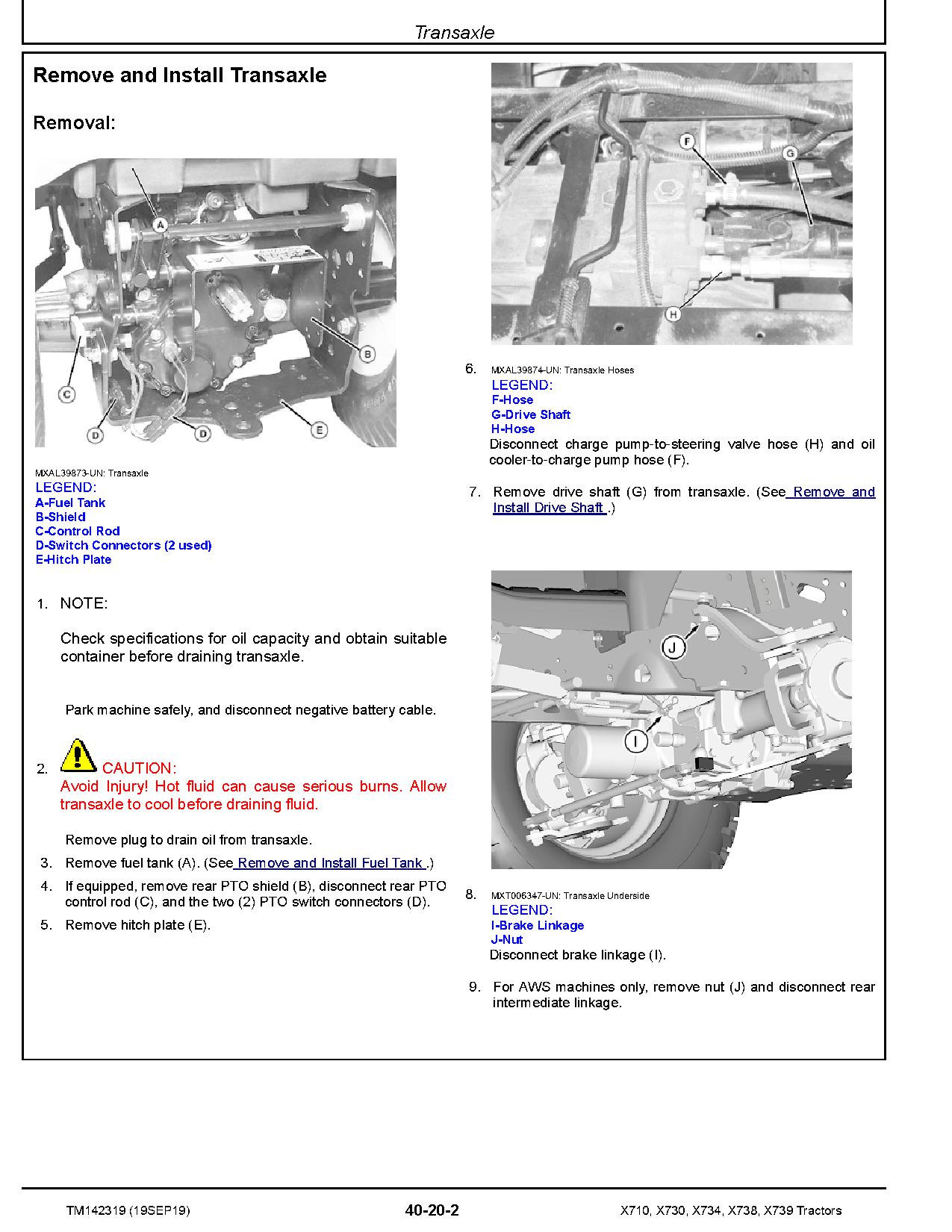 John Deere X710 X730 X734 X738 X739 Lawn Tractors Technical Manual TM142319 (3)