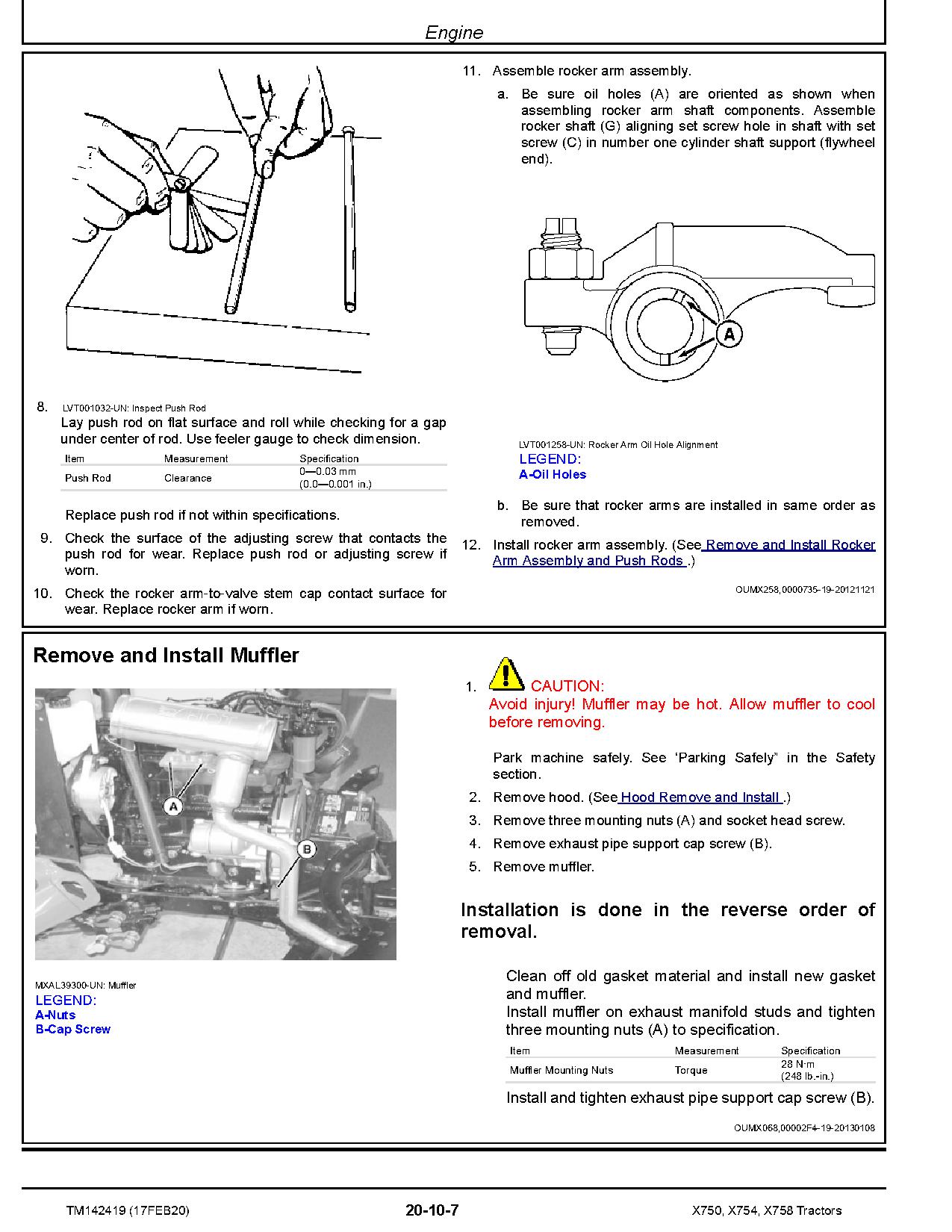 John Deere X750 X754 X758 Lawn Tractors Technical Manual TM142419 (2)