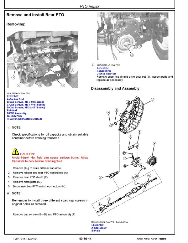 John Deere X940 X948 X949 Lawn Tractors Technical Manual Tm147919 (2)