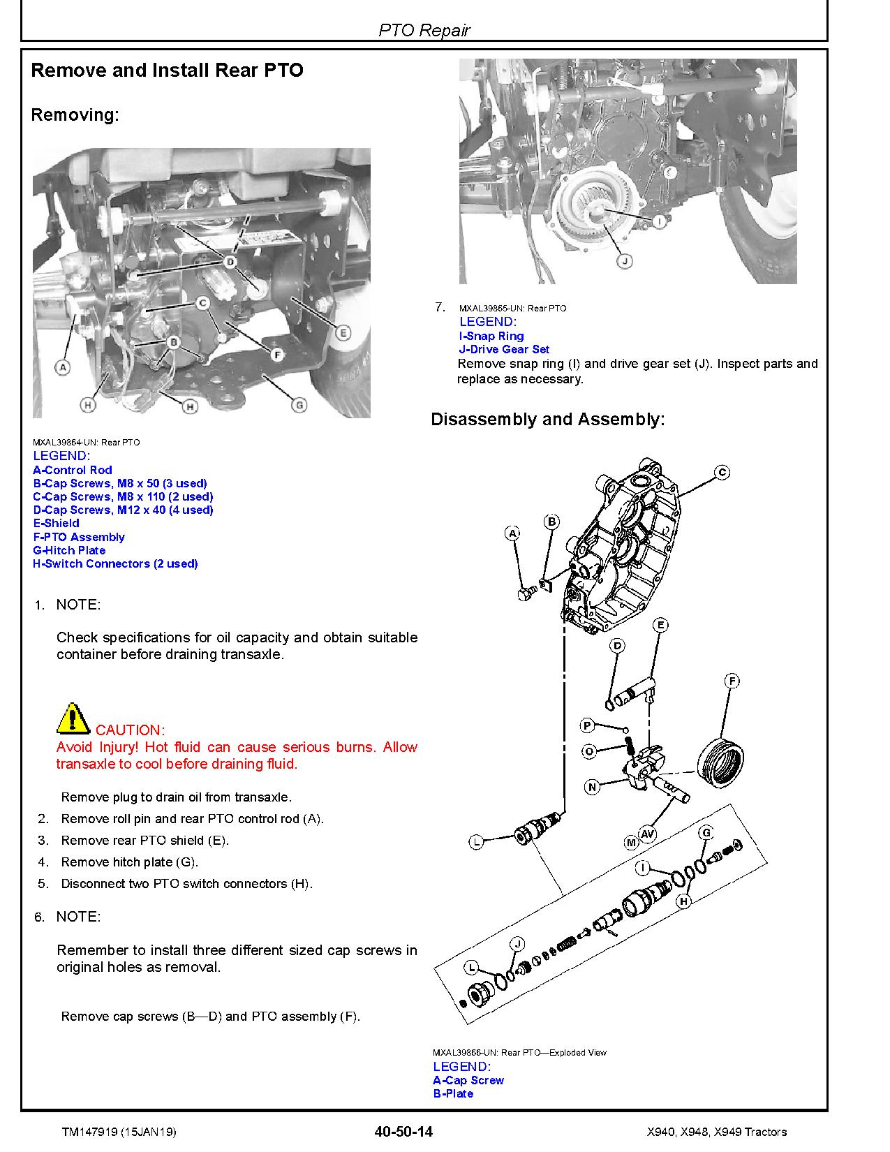 John Deere X940 X948 X949 Lawn Tractors Technical Manual TM147919 (2)