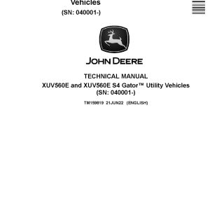 John Deere XUV560E XUV560E S4 Gator Utility Vehicles Technical Manual TM159819 (1)
