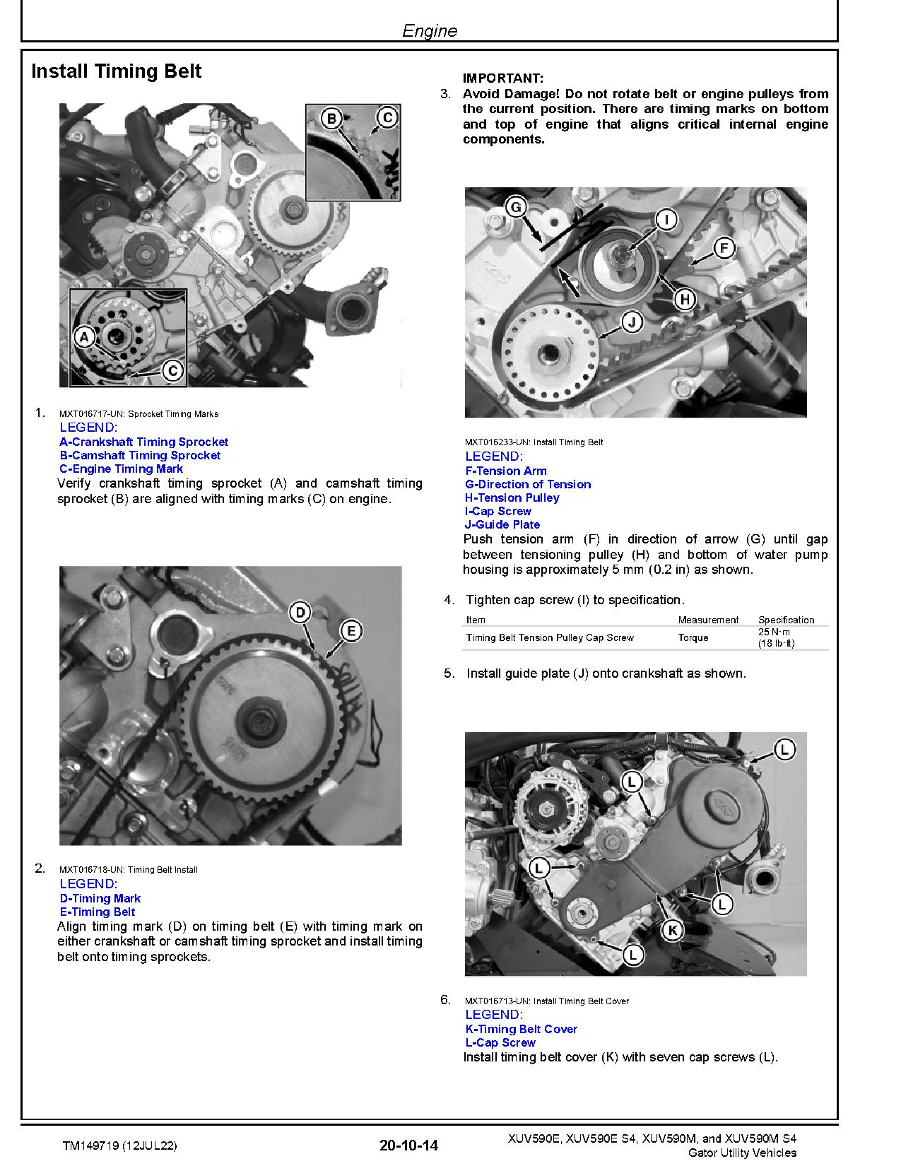 John Deere XUV590E XUV590E S4 XUV590M XUV590M S4 Gator Utility Vehicles Technical Manual TM149719 (2)