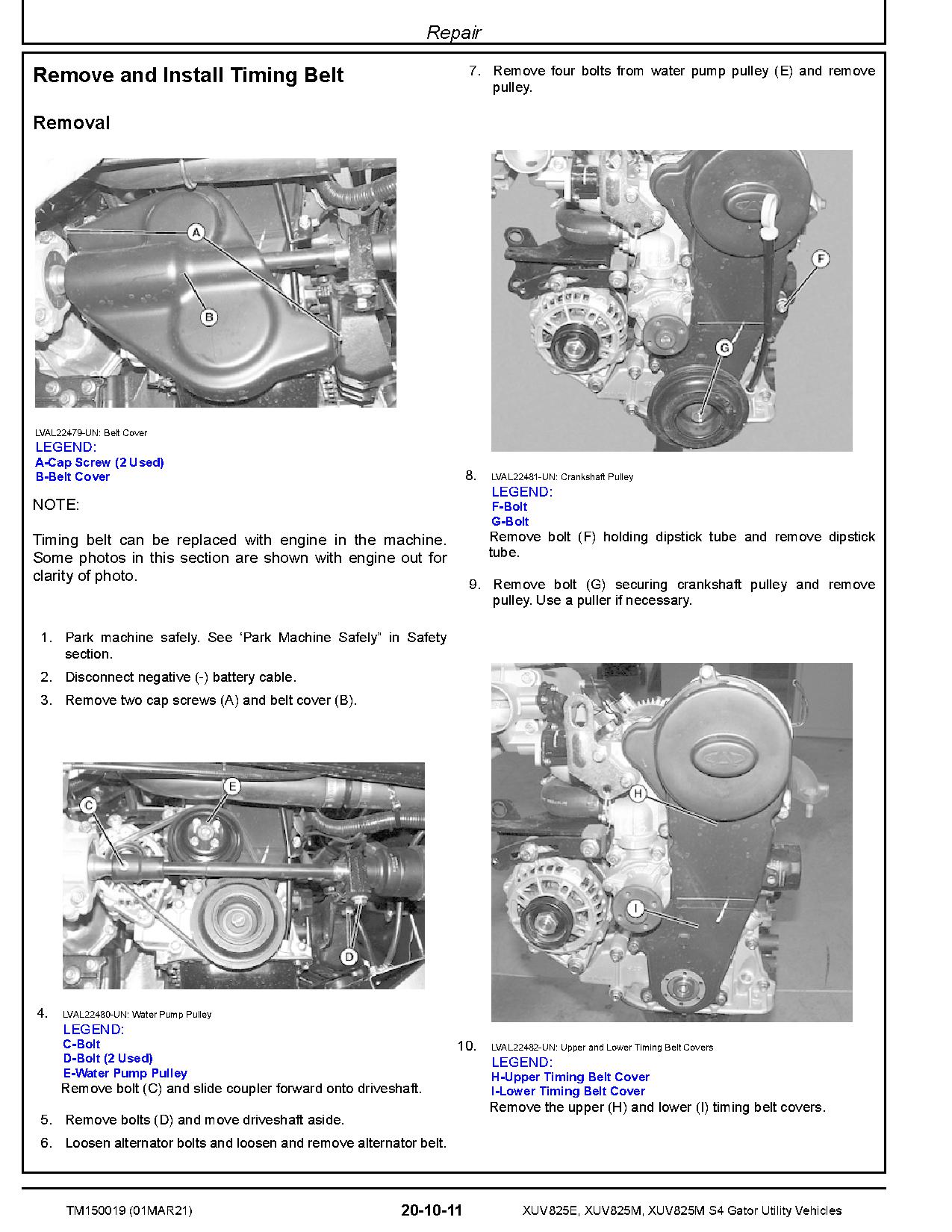 John Deere XUV825E XUV825M XUV825M S4 Gator Utility Vehicles Technical Manual TM150019 (2)