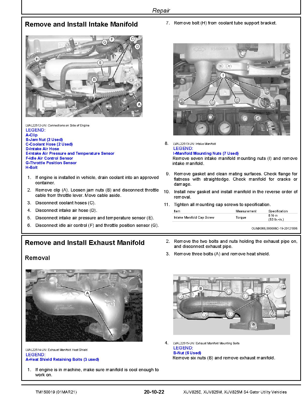John Deere XUV825E XUV825M XUV825M S4 Gator Utility Vehicles Technical Manual TM150019 (3)