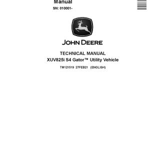 John Deere XUV825i S4 Gator Utility Vehicles Technical Manual TM121519 (1)