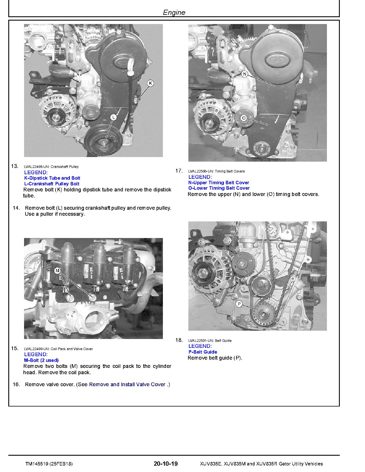 John Deere XUV835E XUV835M XUV835R Gator Utility Vehicles Technical Manual TM145519 REPLACED BY TM168519 (2)