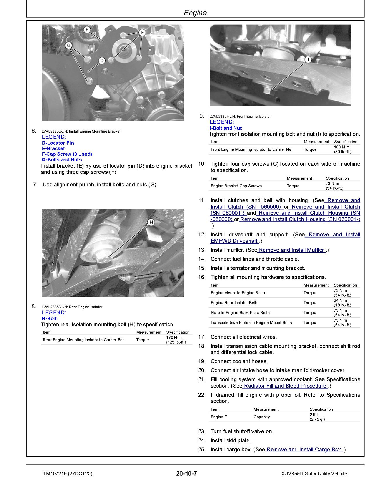John Deere XUV855D Gator Utility Vehicles Technical Manual TM107219 (2)