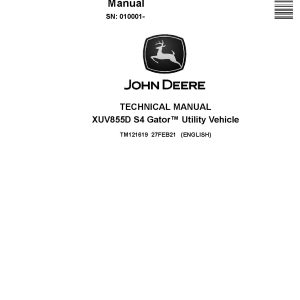 John Deere XUV855D S4 Gator Utility Vehicles Technical Manual TM121619 (1)