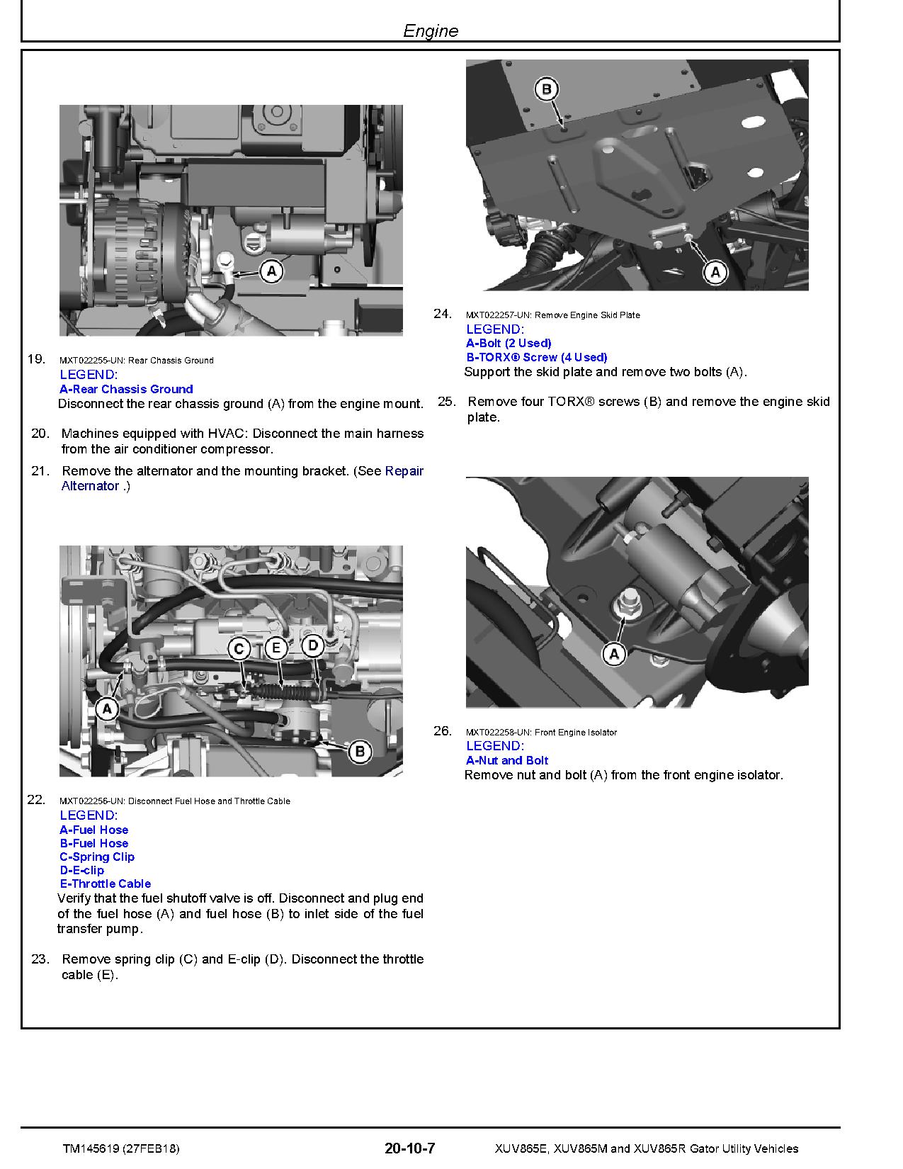 John Deere XUV865E XUV865M XUV865R Gator Utility Vehicles Technical Manual TM145619 REPLACED BY TM168719 (2)