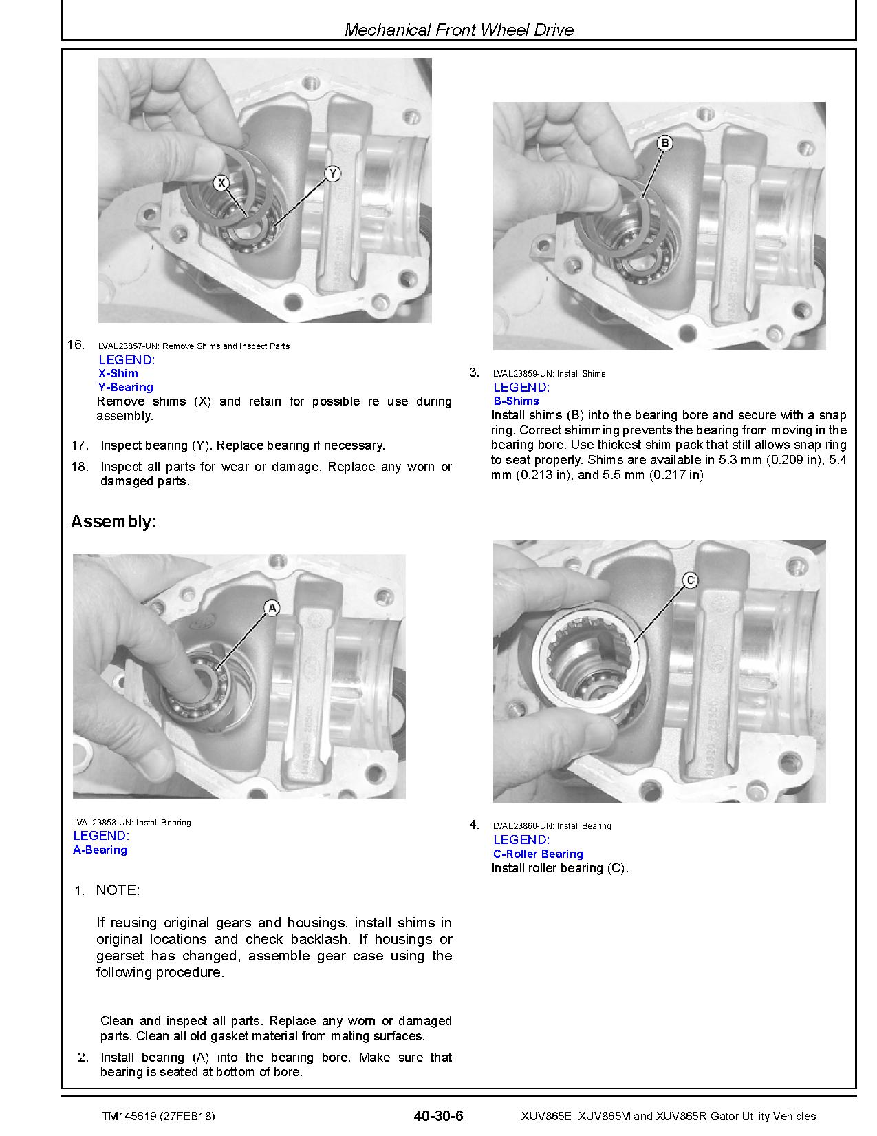 John Deere XUV865E XUV865M XUV865R Gator Utility Vehicles Technical Manual TM145619 REPLACED BY TM168719 (3)