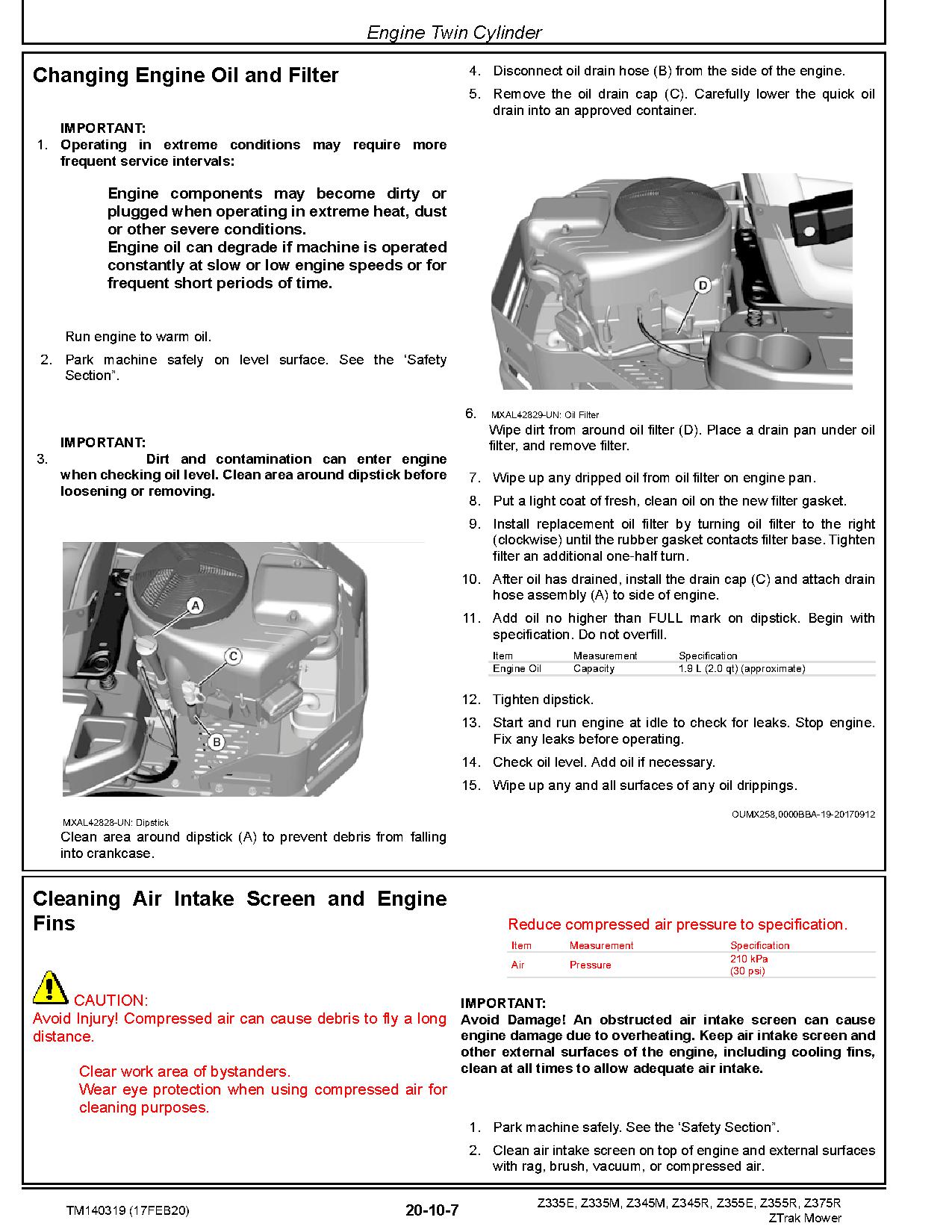 John Deere Z Trak Z335E Z335M Z345M Z345R Z355E Z355R Z375R Zero Turn Mowers Technical Manual TM140319 (2)