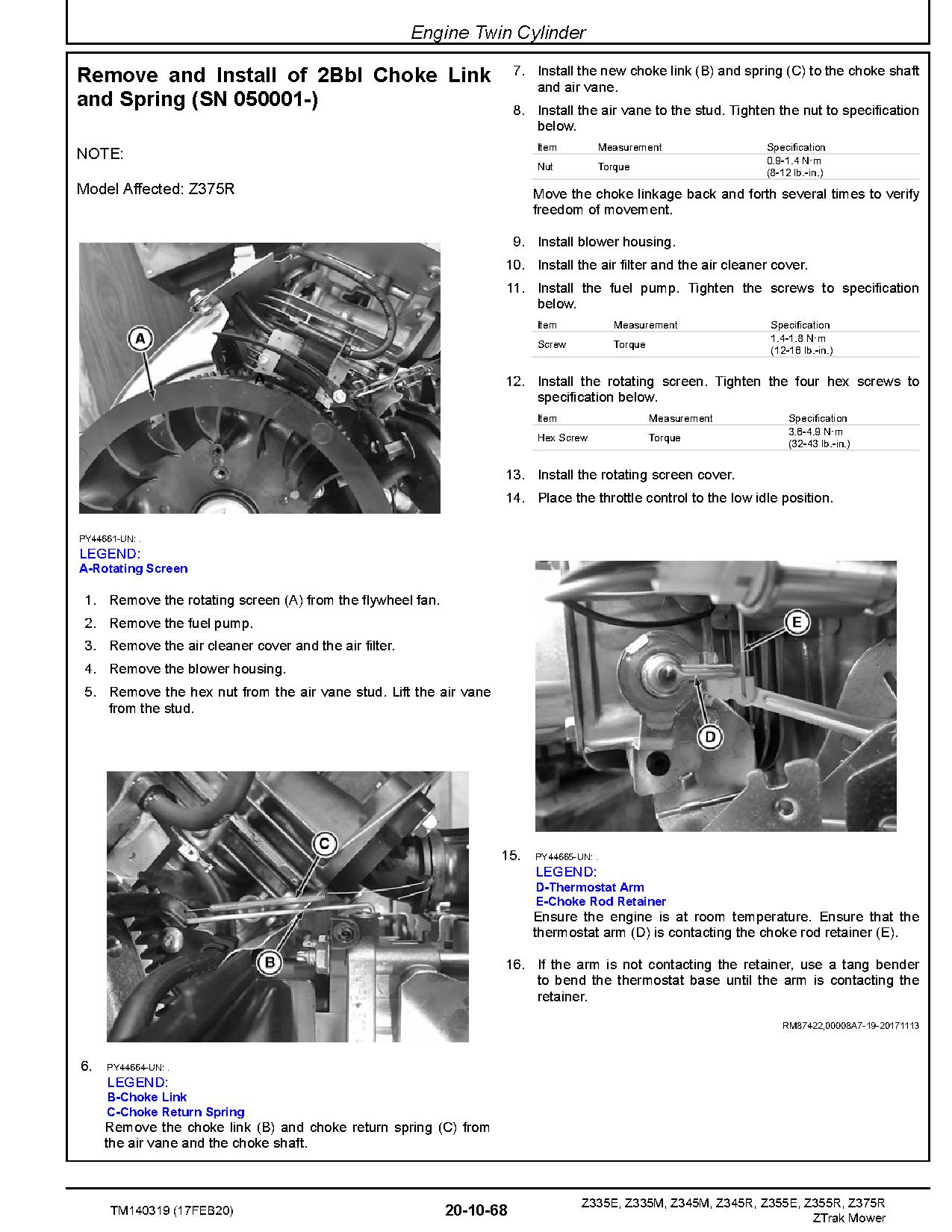 John Deere Z Trak Z335E Z335M Z345M Z345R Z355E Z355R Z375R Zero Turn Mowers Technical Manual TM140319 (3)