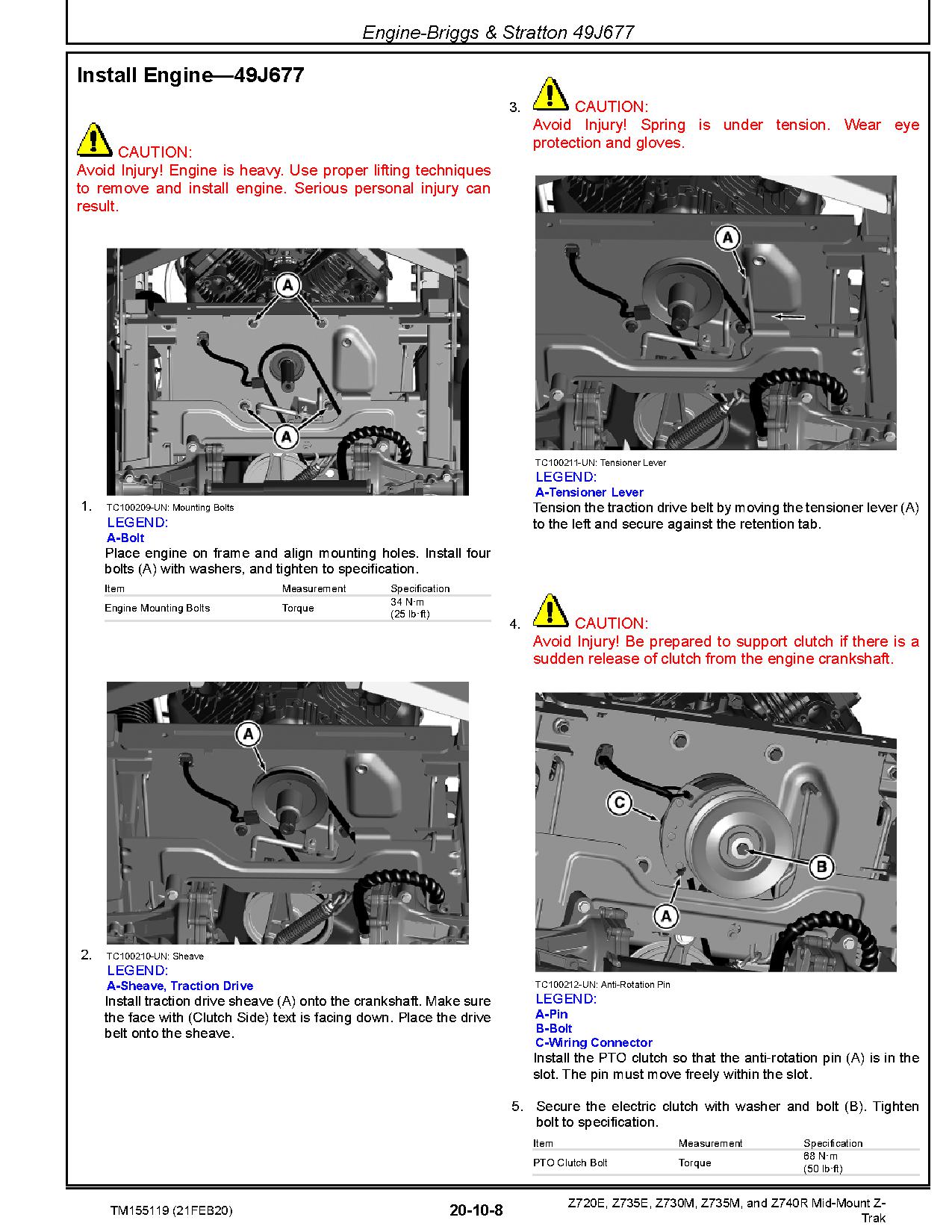 John Deere Z Trak Z720E Z730M Z735E Z735M Z740R Mid Mount Zero Turn Mowers Technical Manual TM155119 (2)