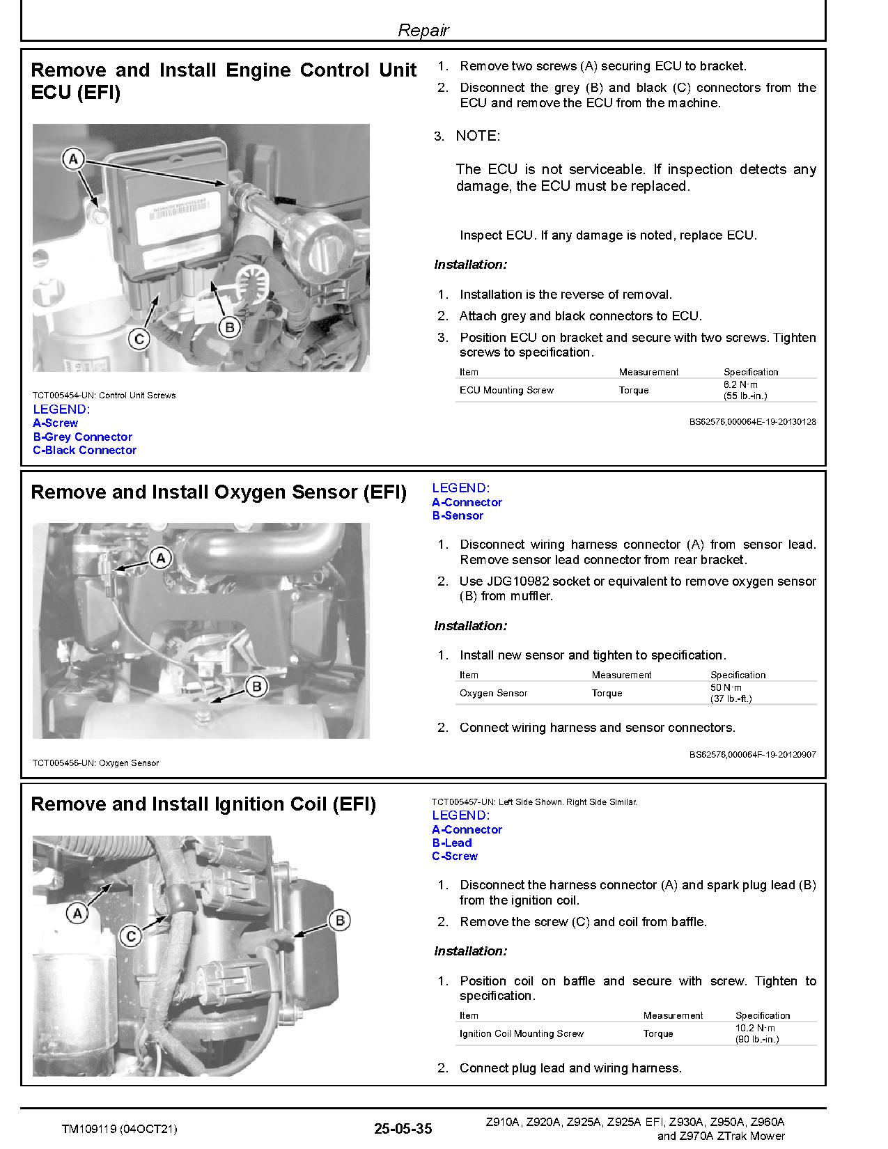 John Deere Z Trak Z910A Z920A Z925AEFI Z930A Z950A Z960A Z970A Zero Turn Mowers Technical Manual TM109119 (3)